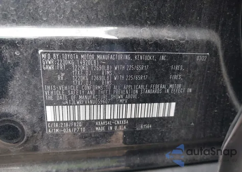2022 Toyota Rav4 Hybrid Le from USA, damaged, VIN 4T3LWRFV4NU059607